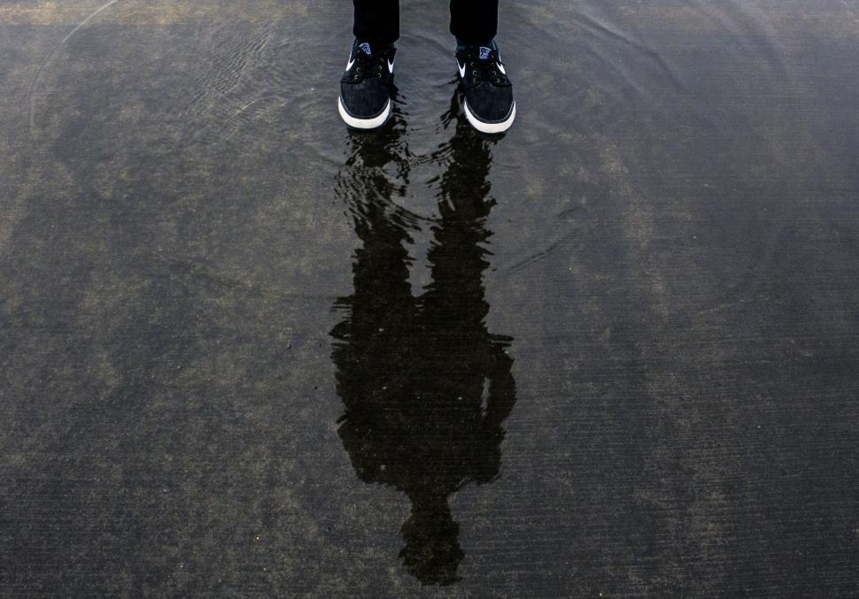 Free Image of Reflection of Man on water 