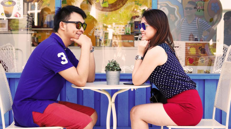 Free Image of Couple in a restaurant - Face to Face 