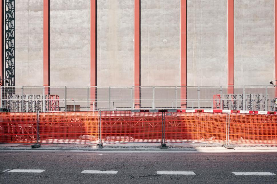 Free Image of Orange Net Fence  