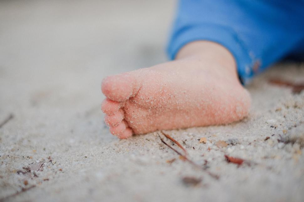 Free Image of Baby Foot in Sand  