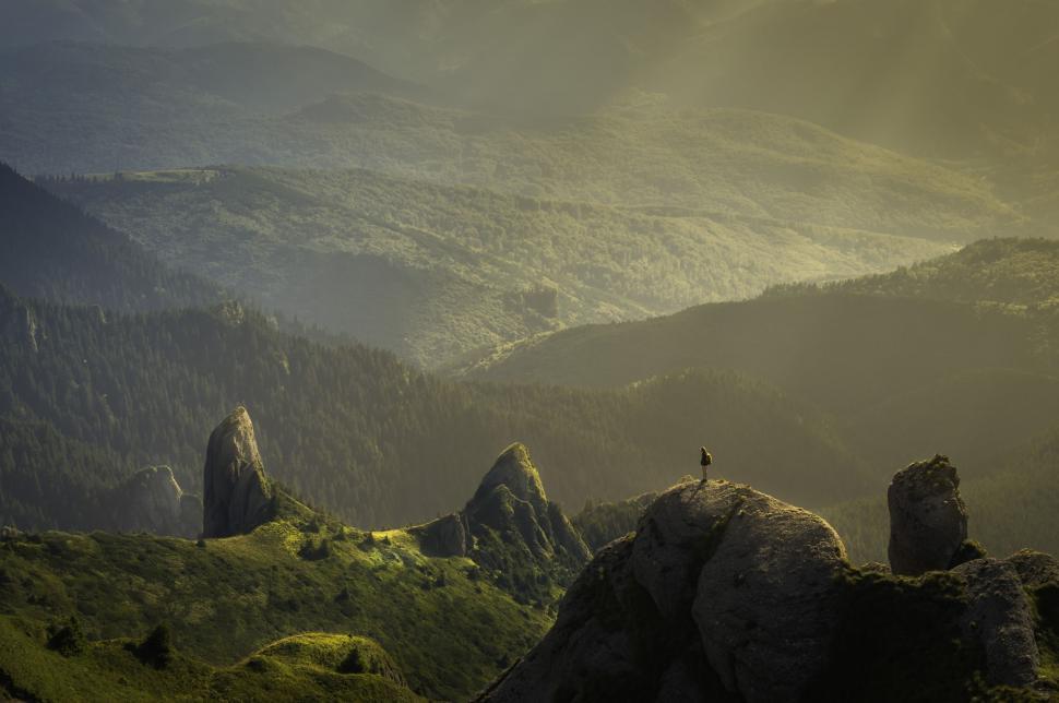 Free Image of Hiker on Cliff  