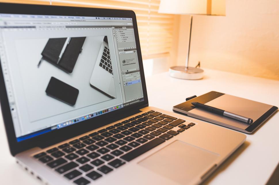 Free Image of Laptop, Notebook and Pen  