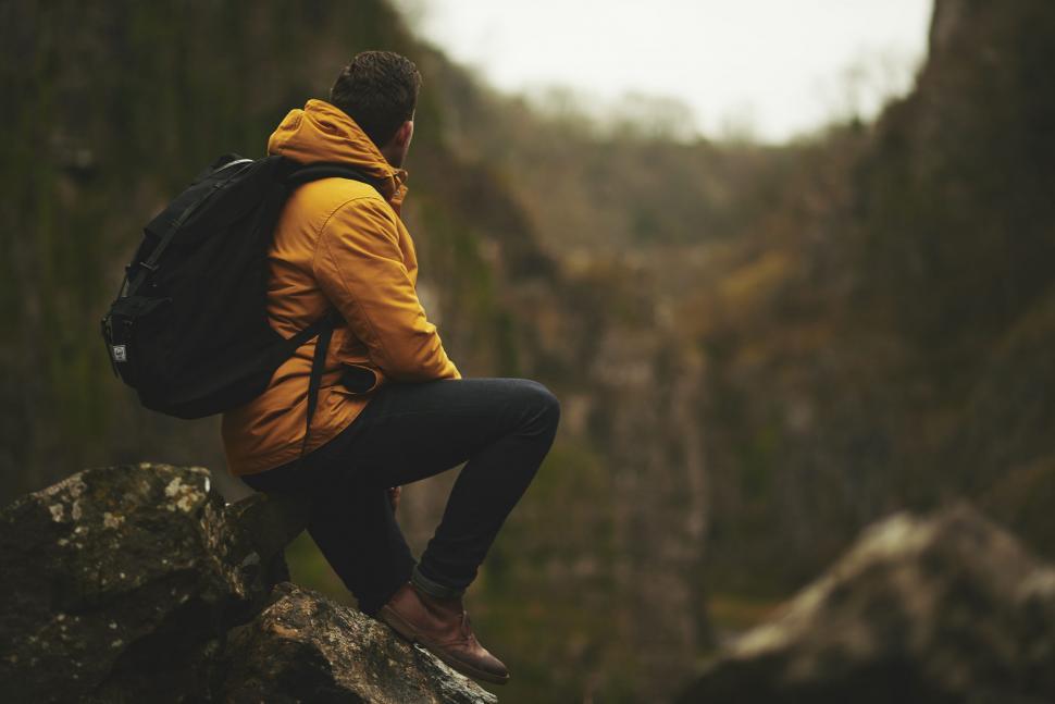 Free Image of Hiker on mountain 