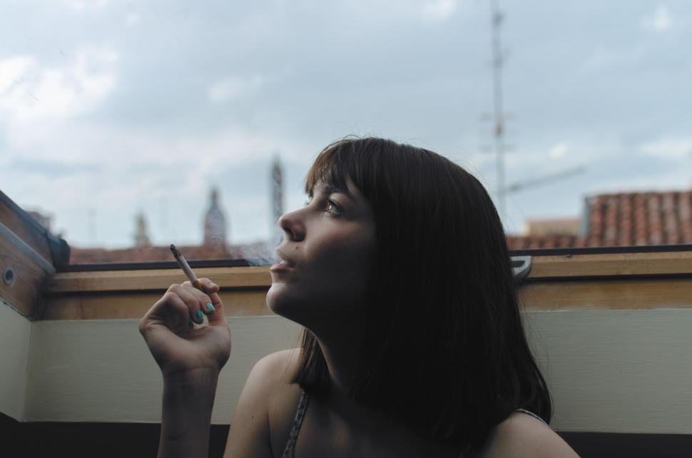 Free Image of Smoking Woman  