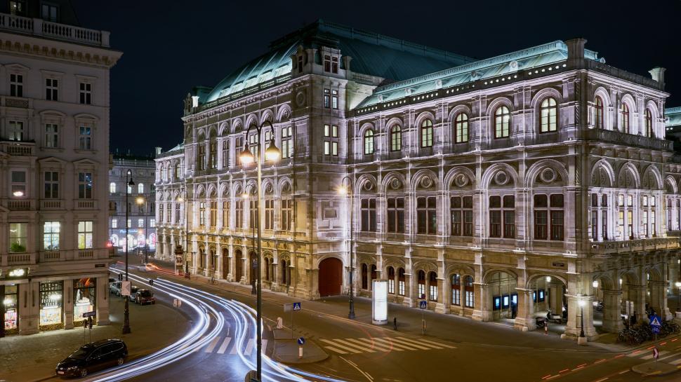 Free Image of Road and Buildings of Old Town at night  