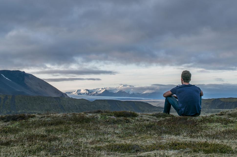 Free Image of Alone Man at the mountain 