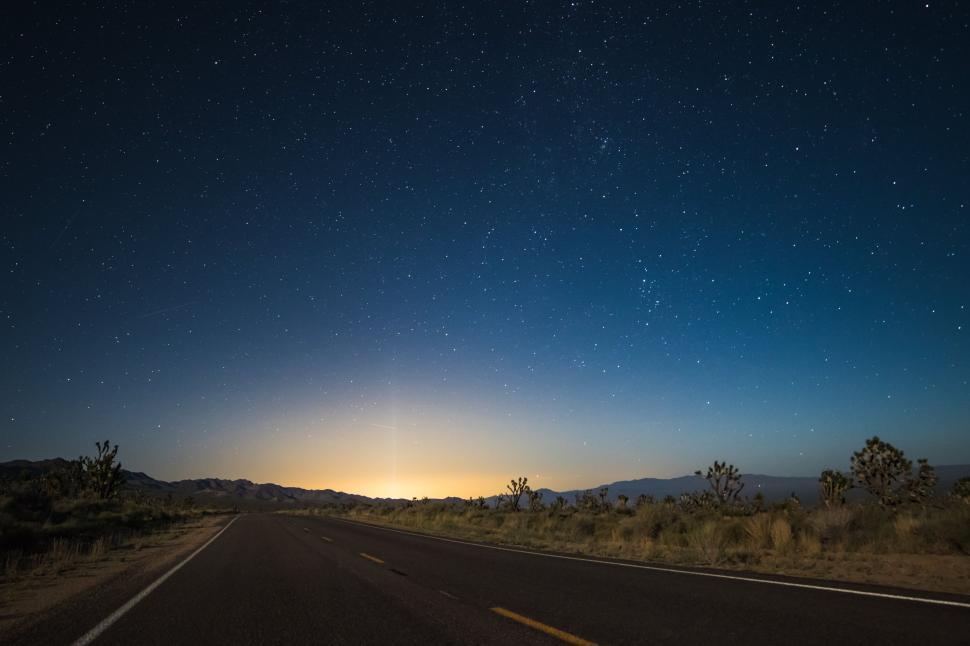 Free Image of Starry Sky and Road  