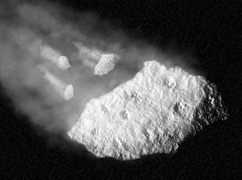 Free Image of Black and white view of meteor lumps 