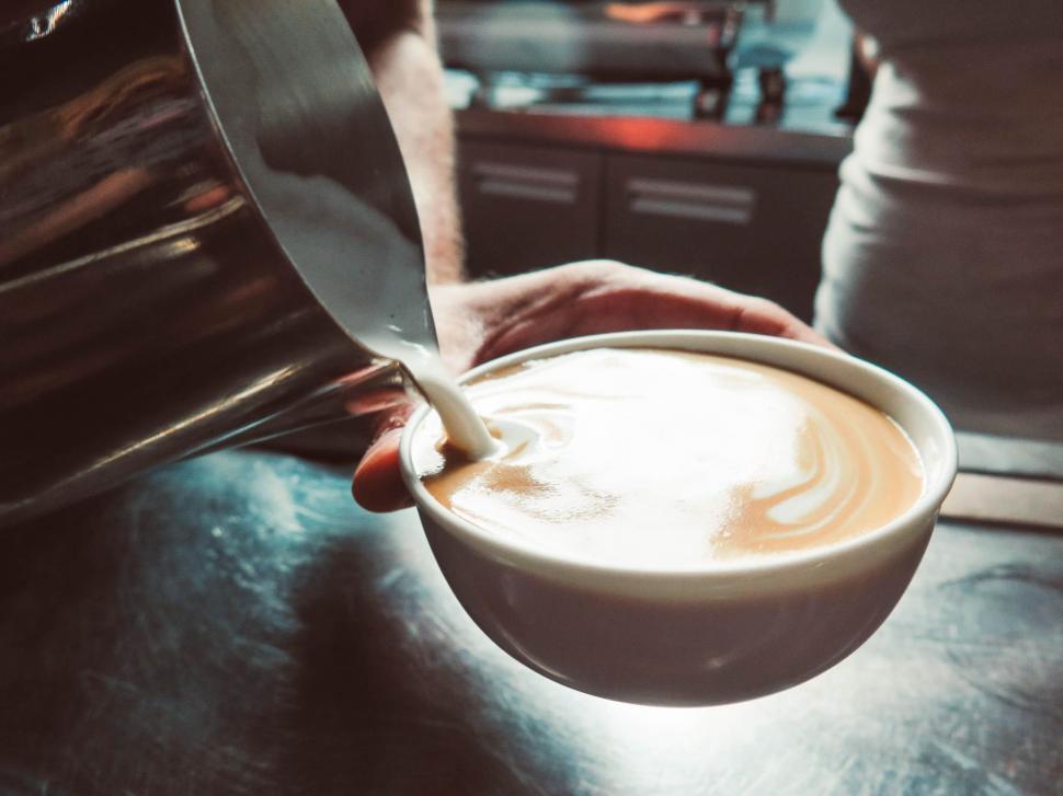 Free Image of Milk into Coffee  