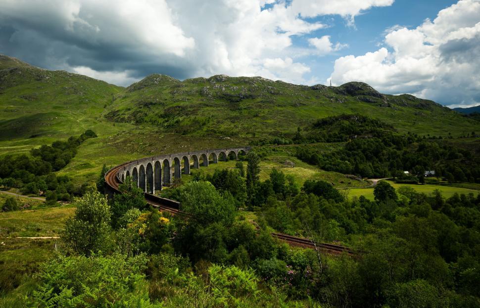 Free Image of Mountain Railroad Bridge  