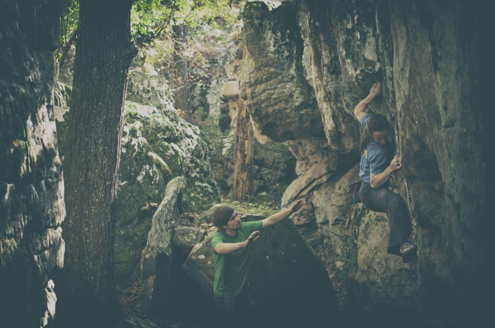Free Image of Rock Climbers  