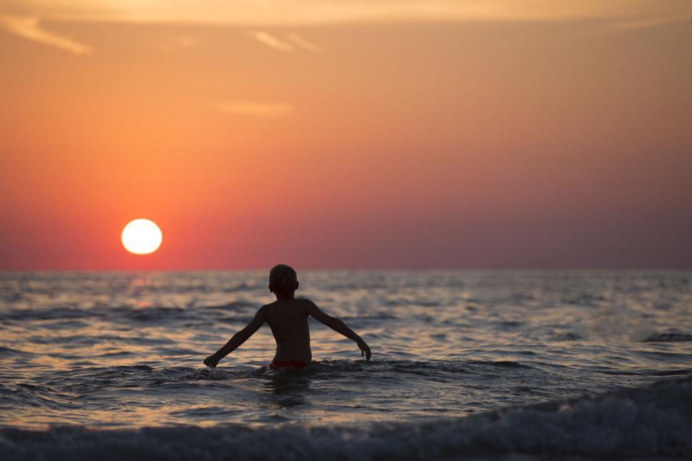 Free Image of Boy in Ocean  