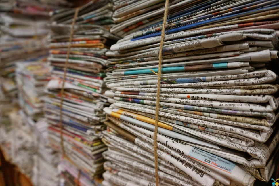 Free Image of Bundles of old newspapers 