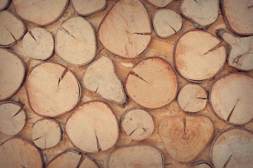 Free Image of Log Wall  