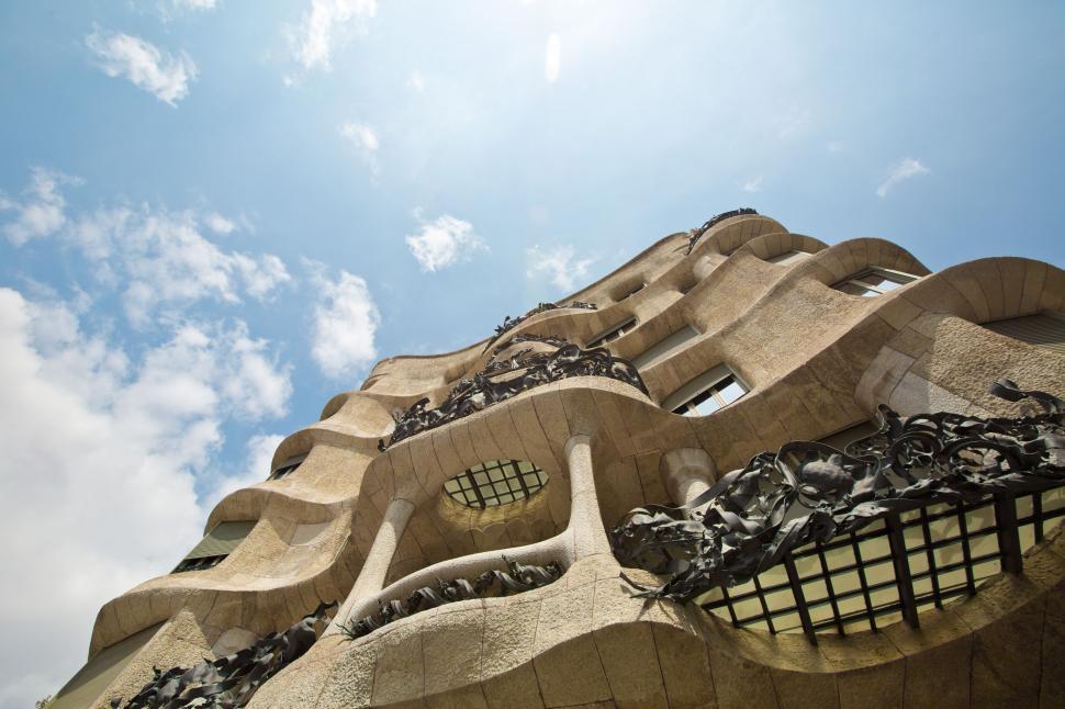 Free Image of Casa Milà and Blue Sky  
