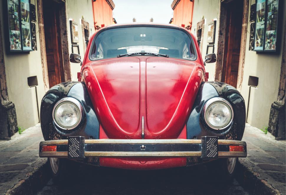 Free Image of Red Black Car  