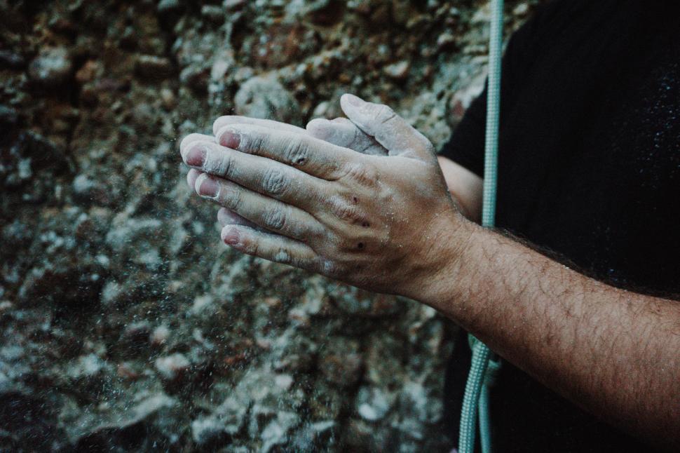 Free Image of Hands in Chalk Powder 