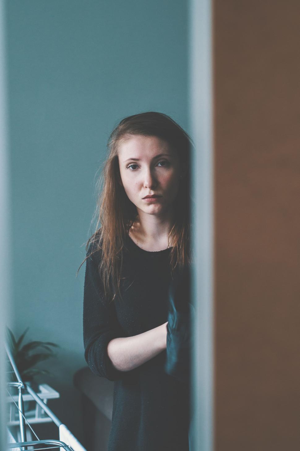 Free Image of Young Woman in Black Top  