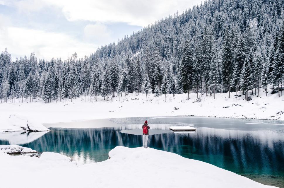 Free Image of Snow Mountain and Lake  