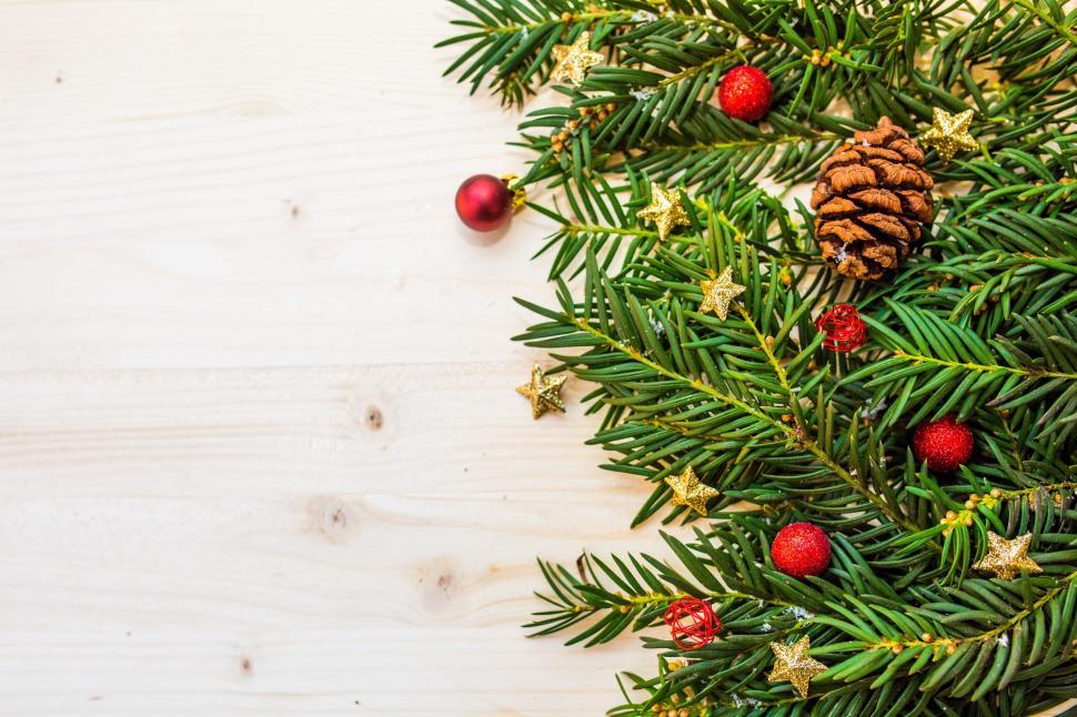 Free Image of Christmas Ornaments - Copy space  