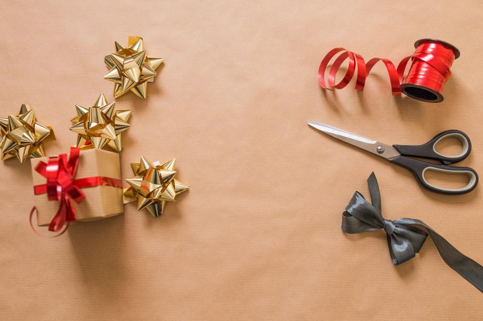 Free Image of Gift packing for Christmas  