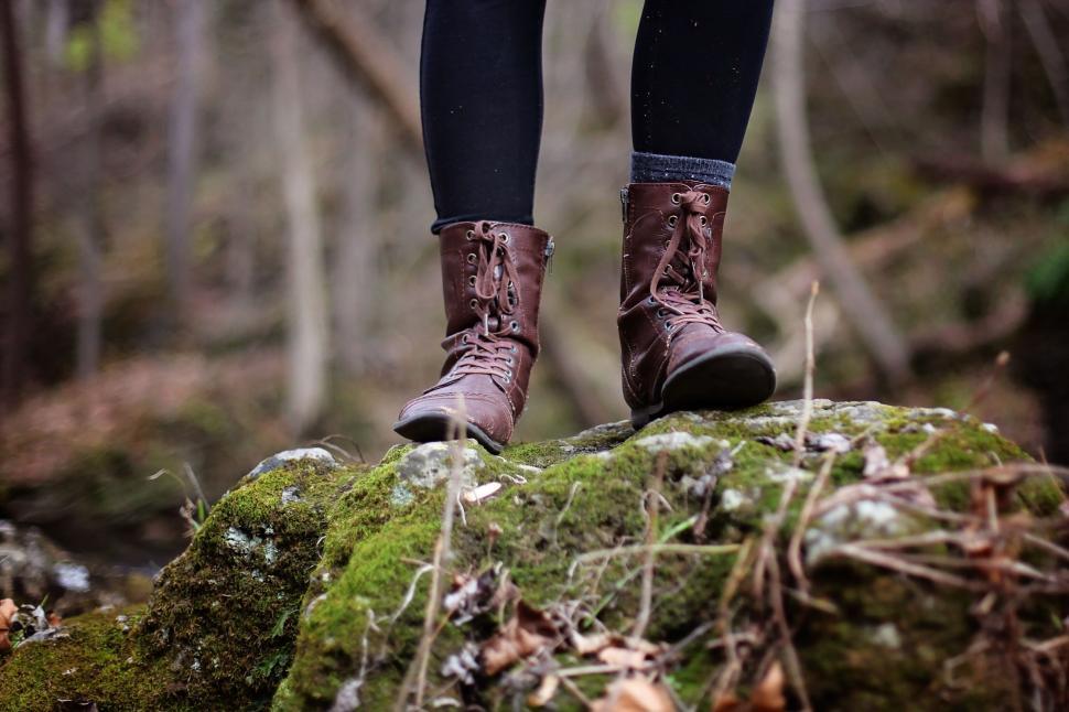 Free Image of Woman in leather boots  