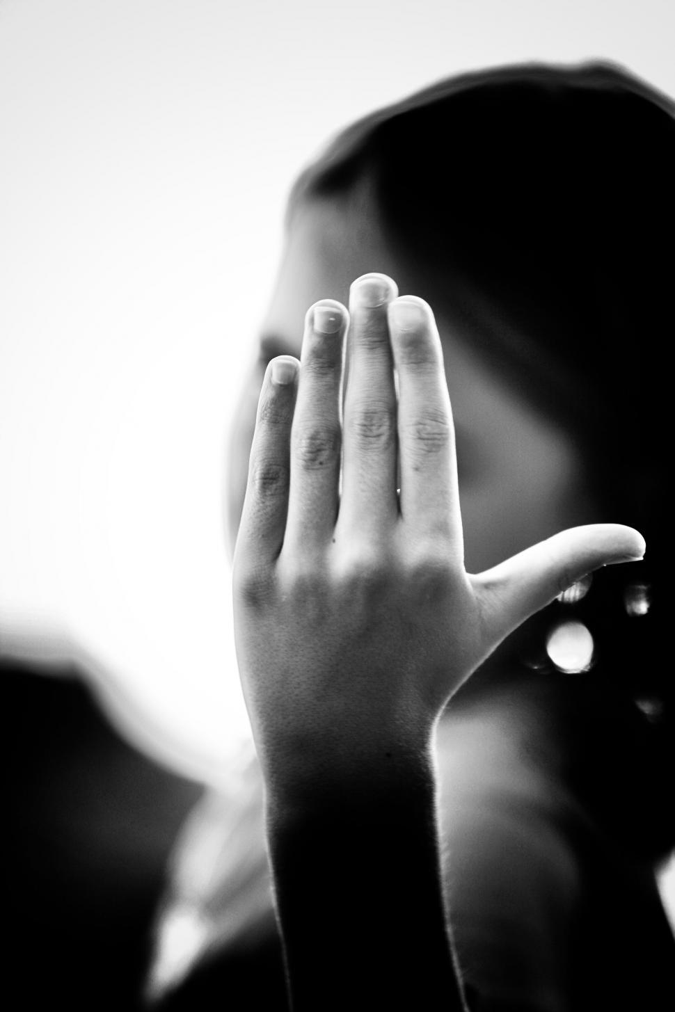 Free Image of Hand Covering Face  