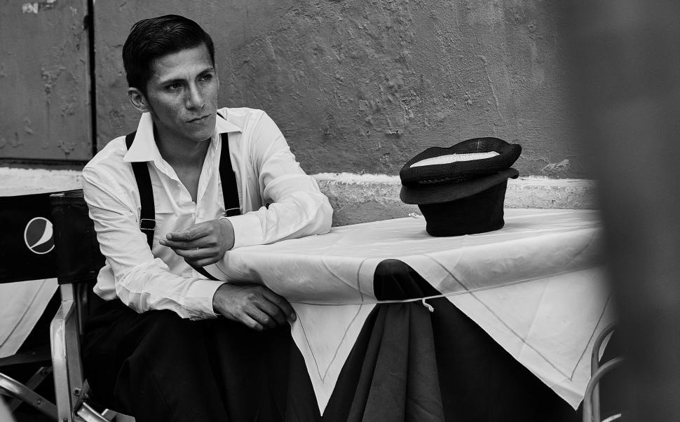 Free Image of Male Actor Sitting On Chair - B&W 
