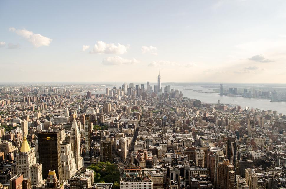 Free Image of Top View of New York City With Hudson River 