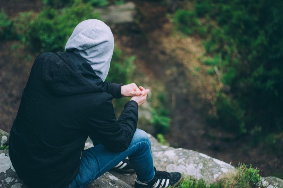 Free Image of Hooded Man on Mountain  