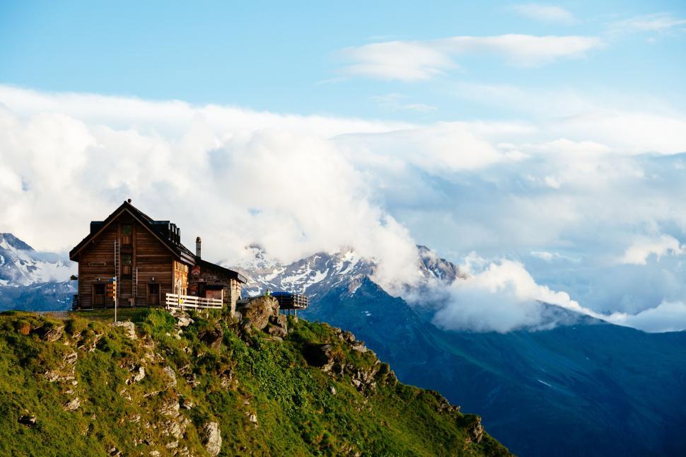 Free Image of Wooden House on Mountain 
