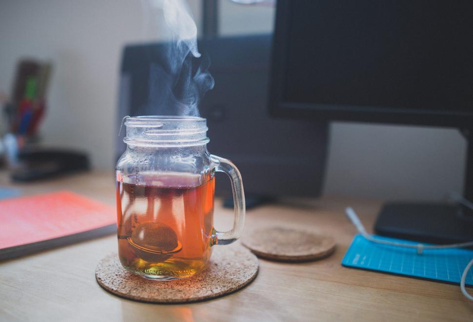 Free Image of Black Tea on wooden table  