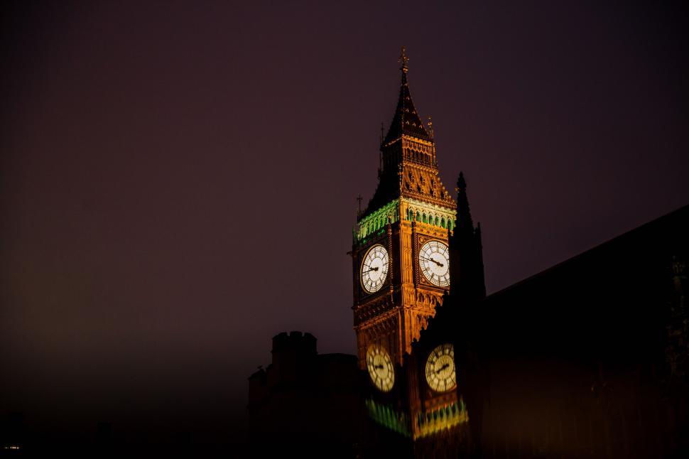 Free Image of Big Ben Tower at night  