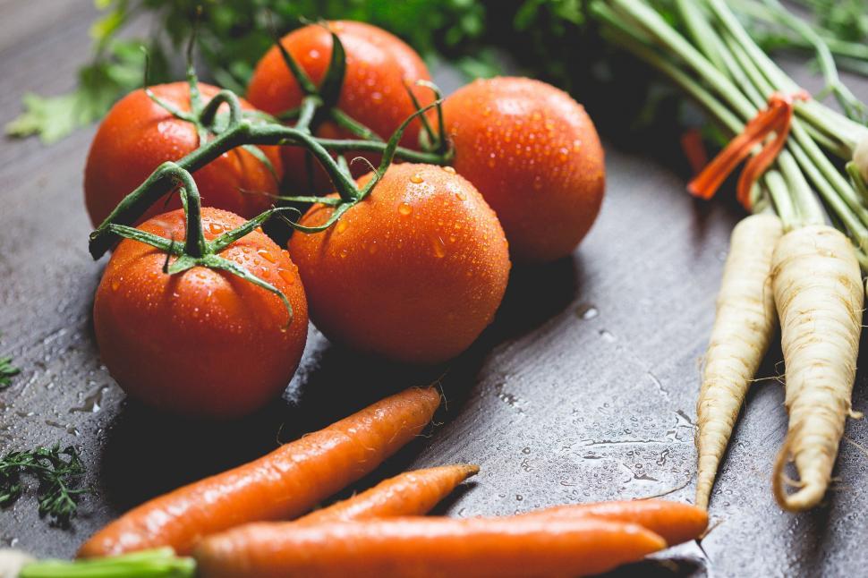 Free Image of Vegetables on wooden table  
