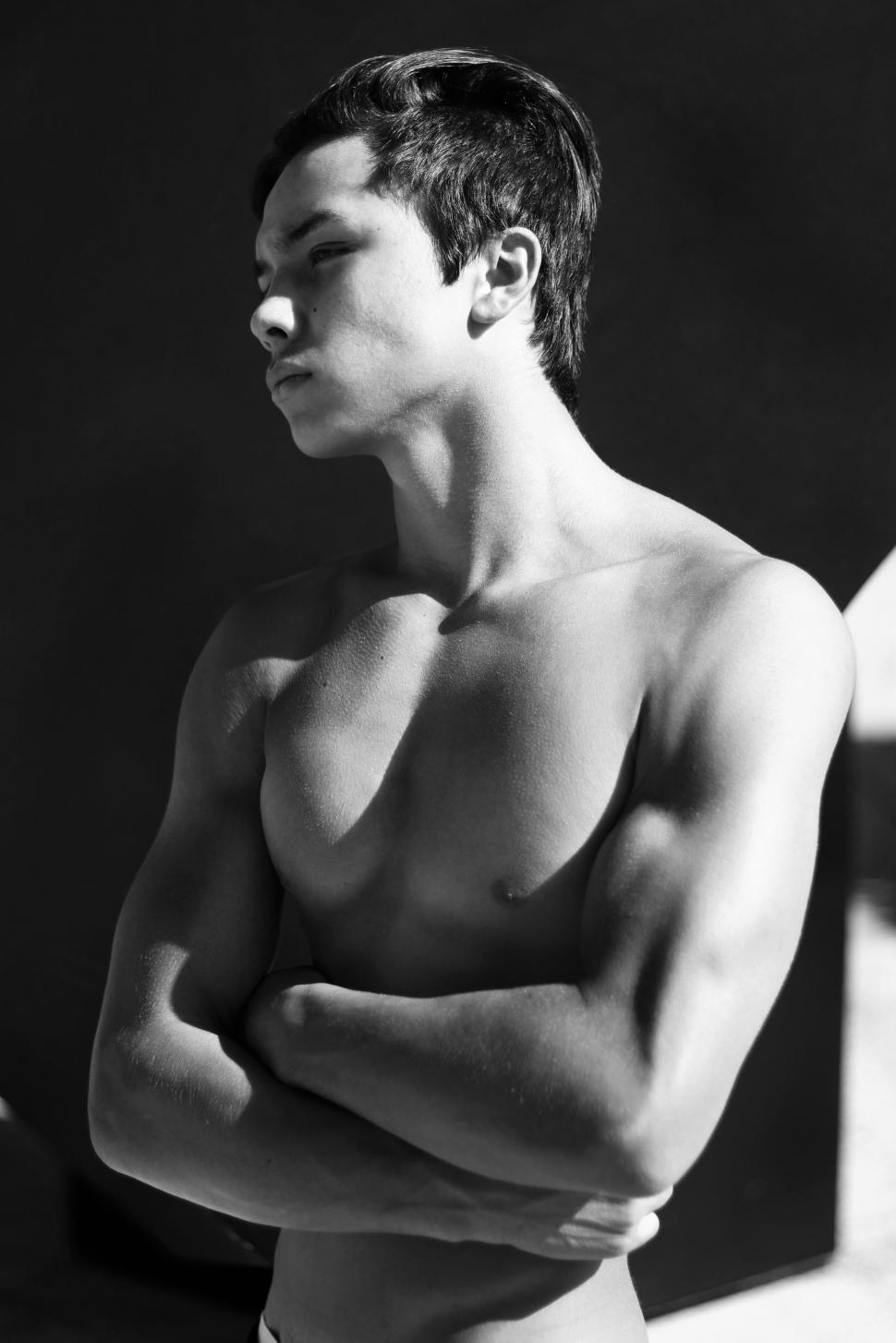Free Image of Shirtless Asian Man  