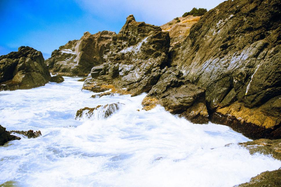 Free Image of Rock Mountains and Ocean  