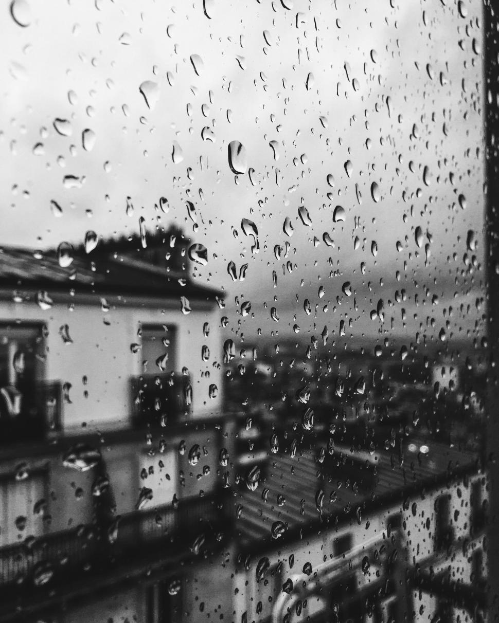 Free Image of Raindrops on glass 