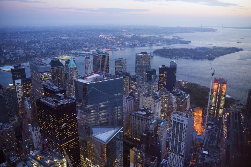 Free Image of Skyscrapers and city from Above  
