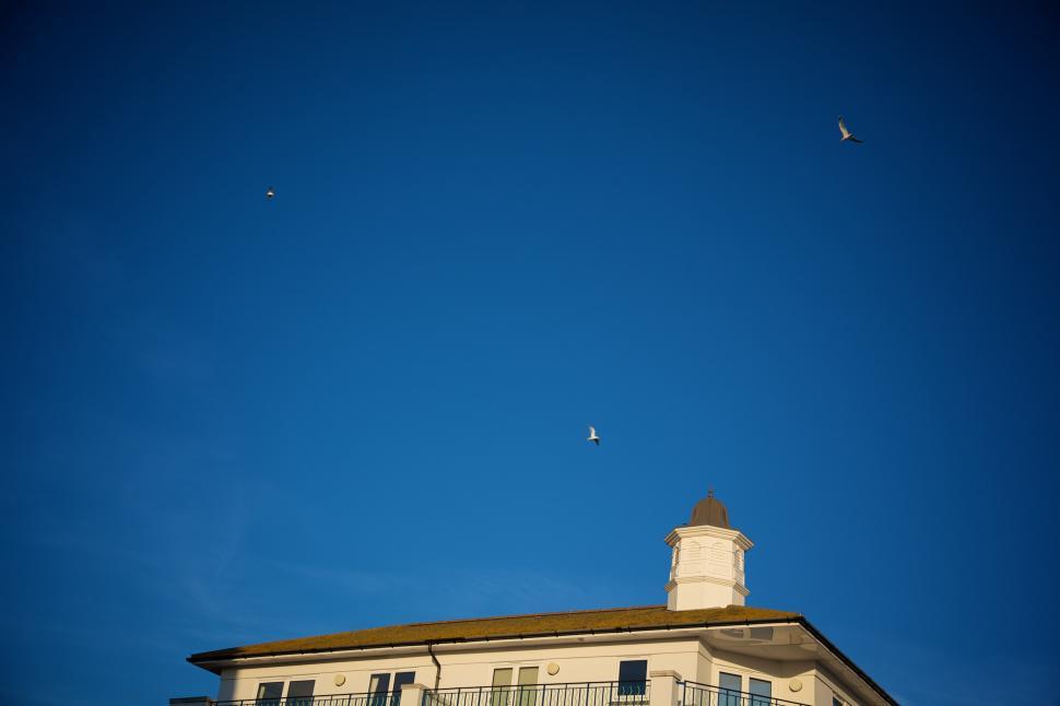 Free Image of White Building With Clock Tower 