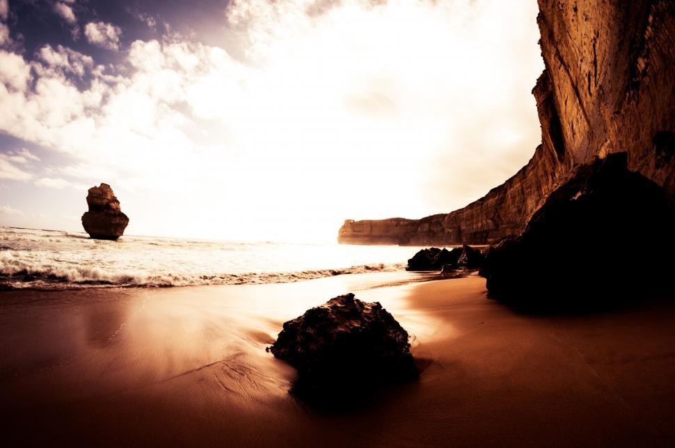 Free Image of Sunset on Beach  