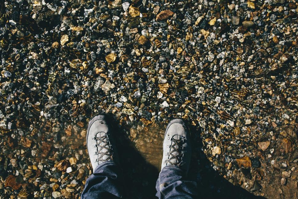 Free Image of Feet with Grey Shoes  