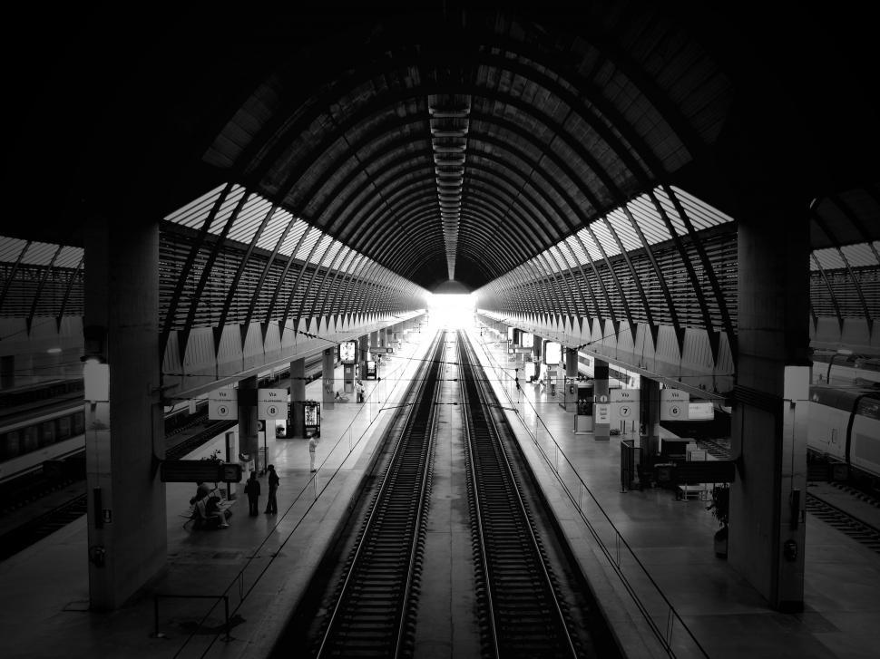 Free Image of Train Station with rail track 