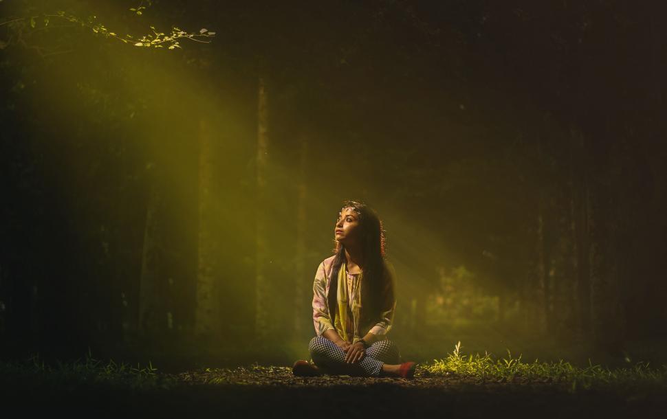 Free Image of Woman and Sun rays 