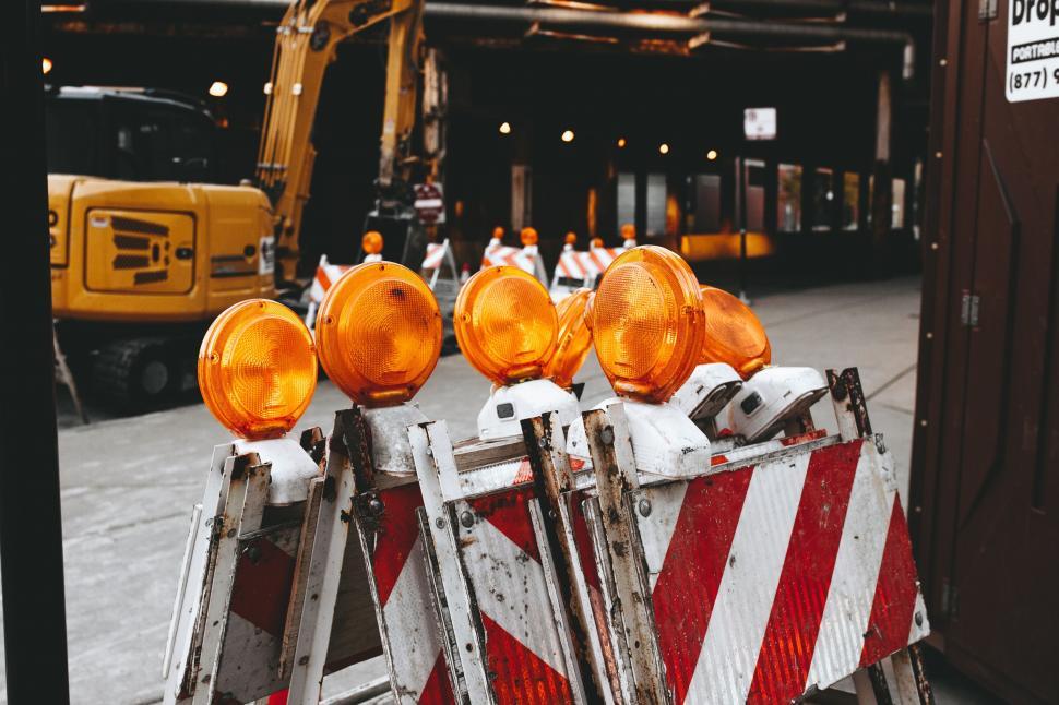 Free Image of Red and white barricades 