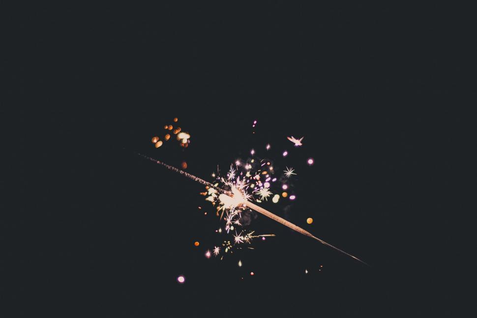 Free Image of Sparkler on black background 