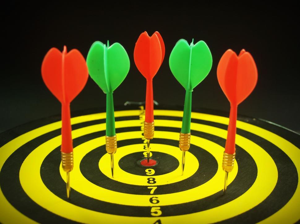 Free Image of Darts on Dartboard  