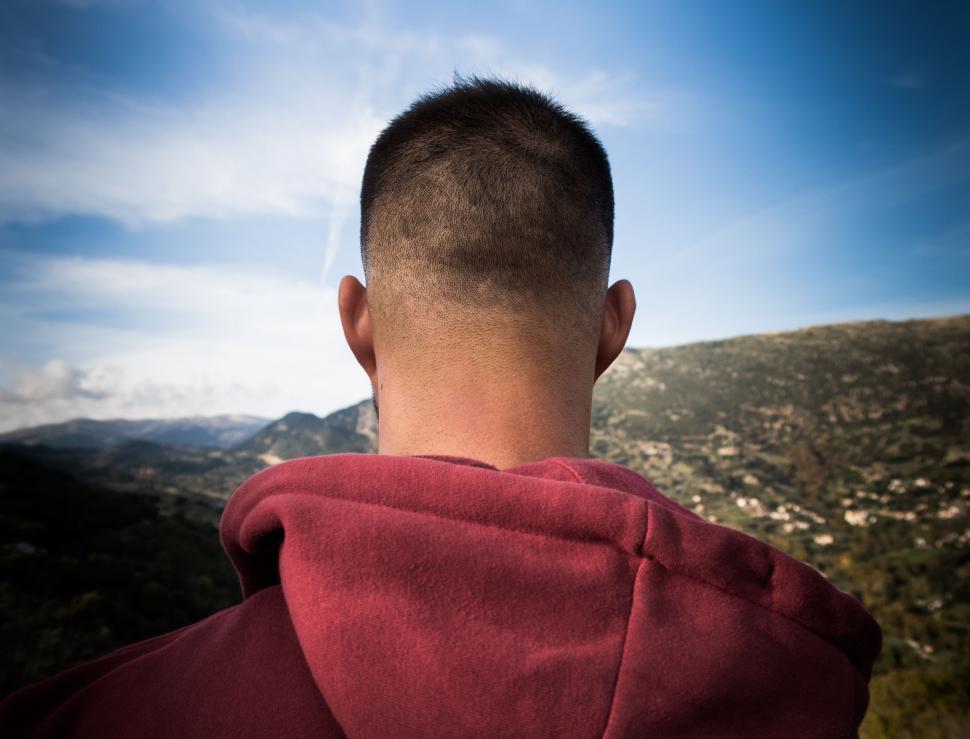 Free Image of Backside View of Man Head  