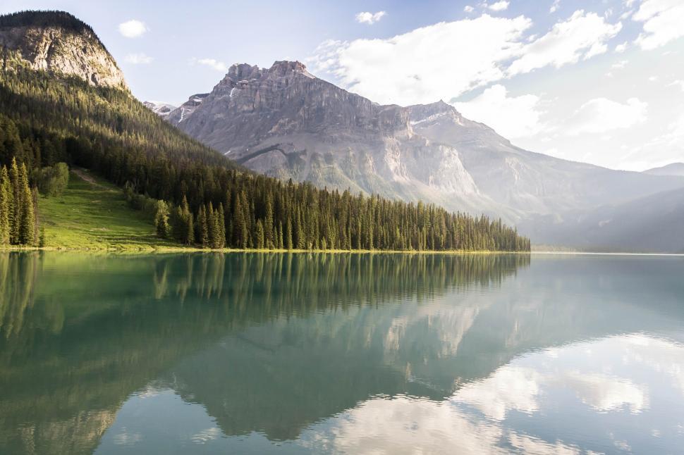Free Image of Mountain and Trees With Lake  