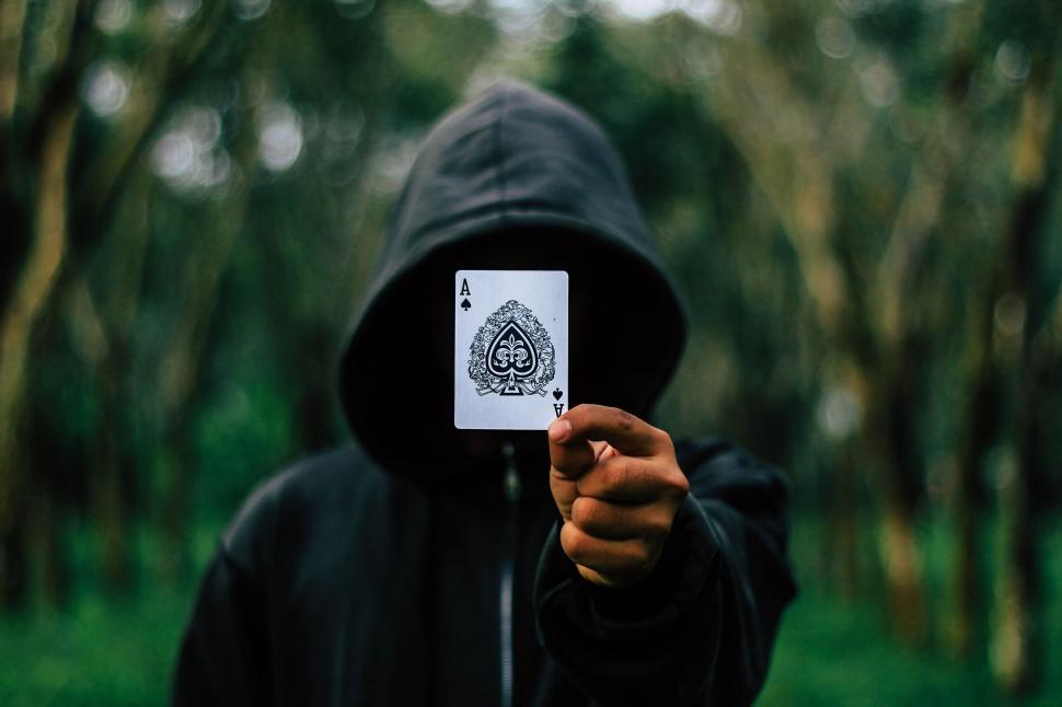 Free Image of Hoodie Man with Ace Card 