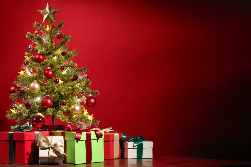 Free Image of Christmas Gifts and Tree  